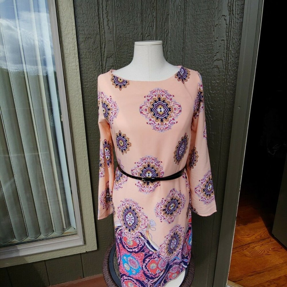 OVI - Pink Paisley dress with Belt Size S